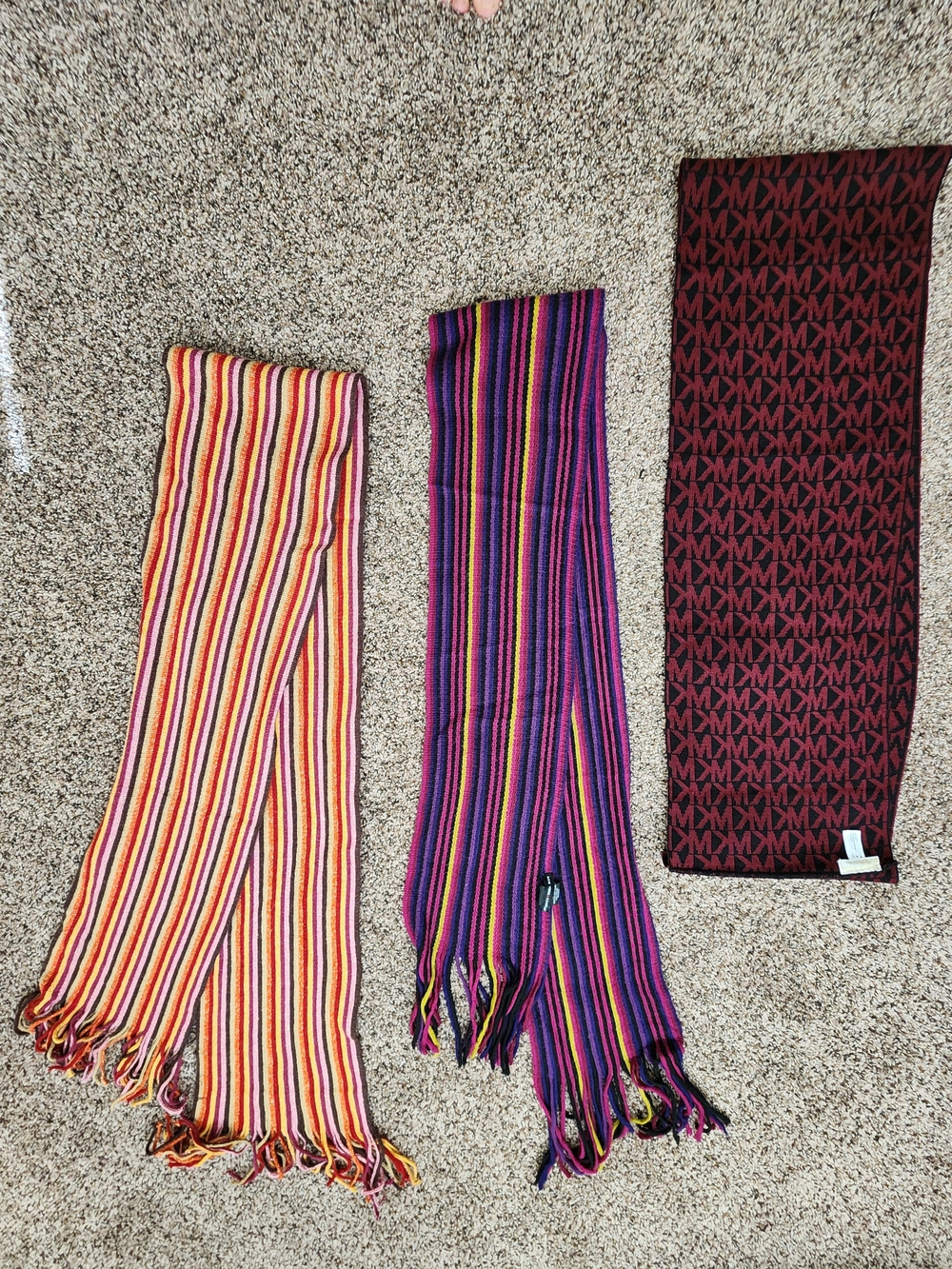 Set Of Scarves - Multicolor Striped Knit Scarve And Michael Kors